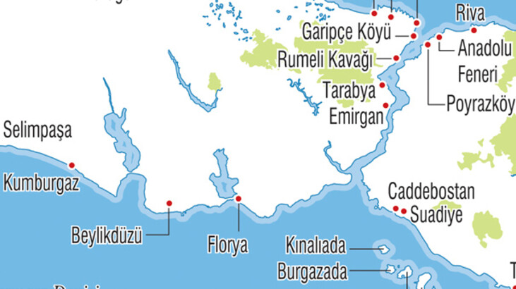 La carte des plages d’Istanbul